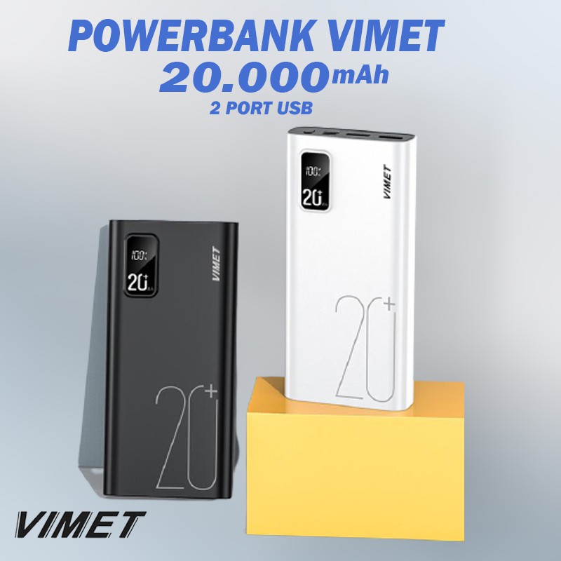 V7 Powerbank Asli Kapasitas 20000+mAh With LED Display