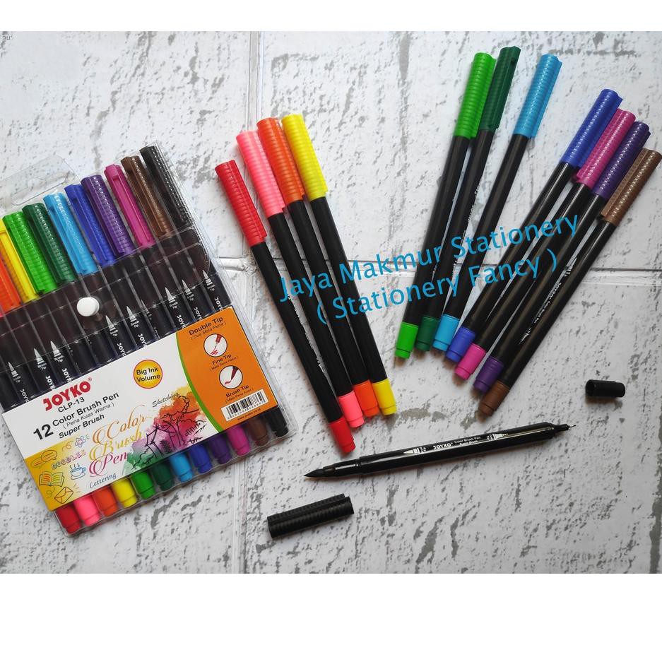 

T6кN Color brush Pen joyko dual tip jumbo set 12 warna CLP-13 ♦Best Product