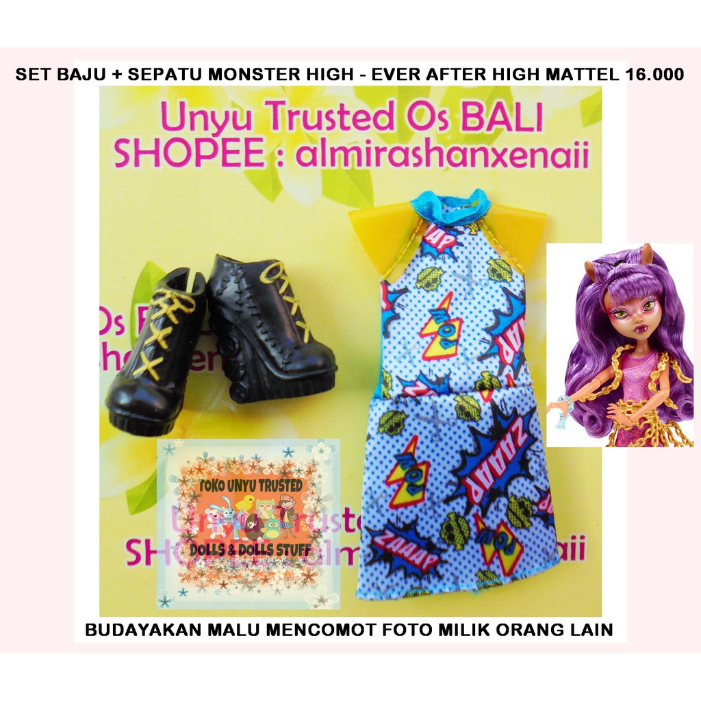 (B.A.J.U) Set Isi 2 Pc Boneka Monster High Mattel / Boneka Ever After High Mattel (ORIGINAL) M38