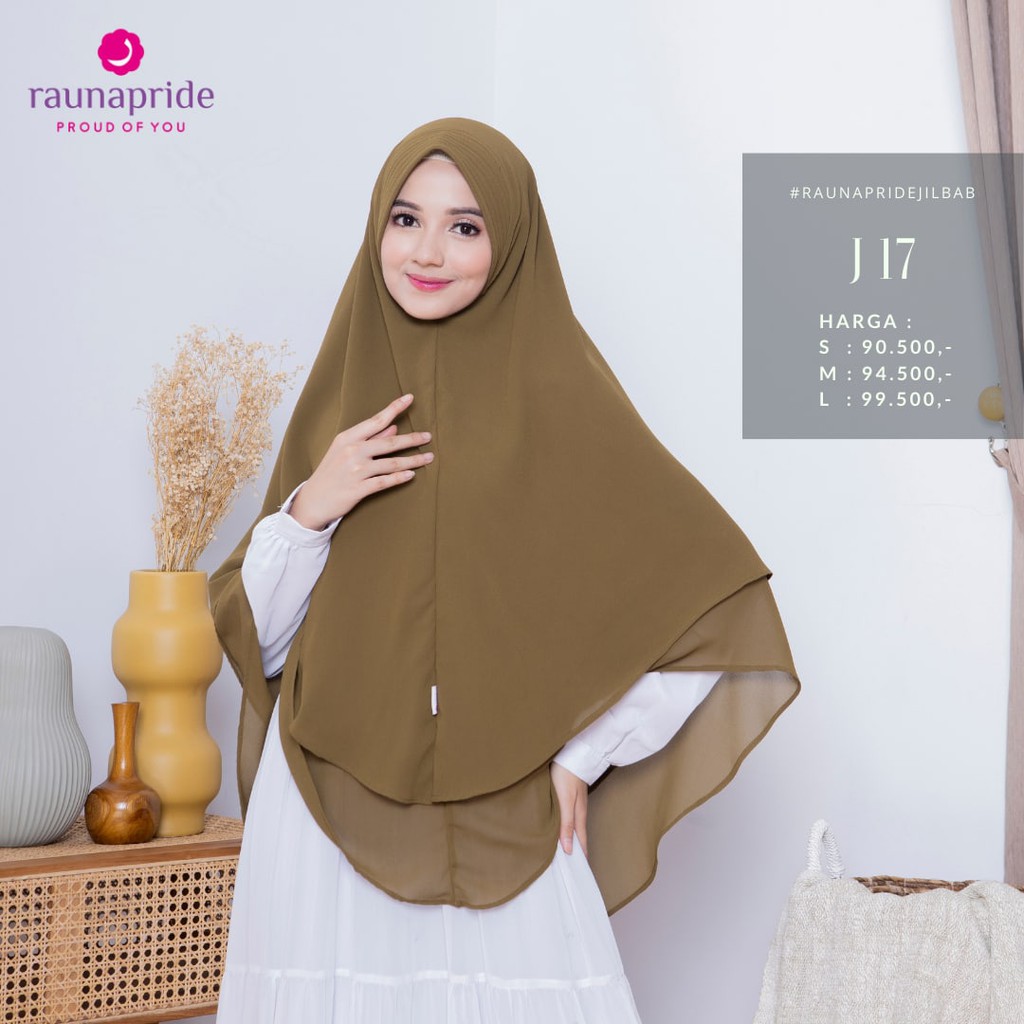 jilbab rauna J 13 14 15 16 17 / jilbab syari / khimar / hijab instan / kerudung muslim