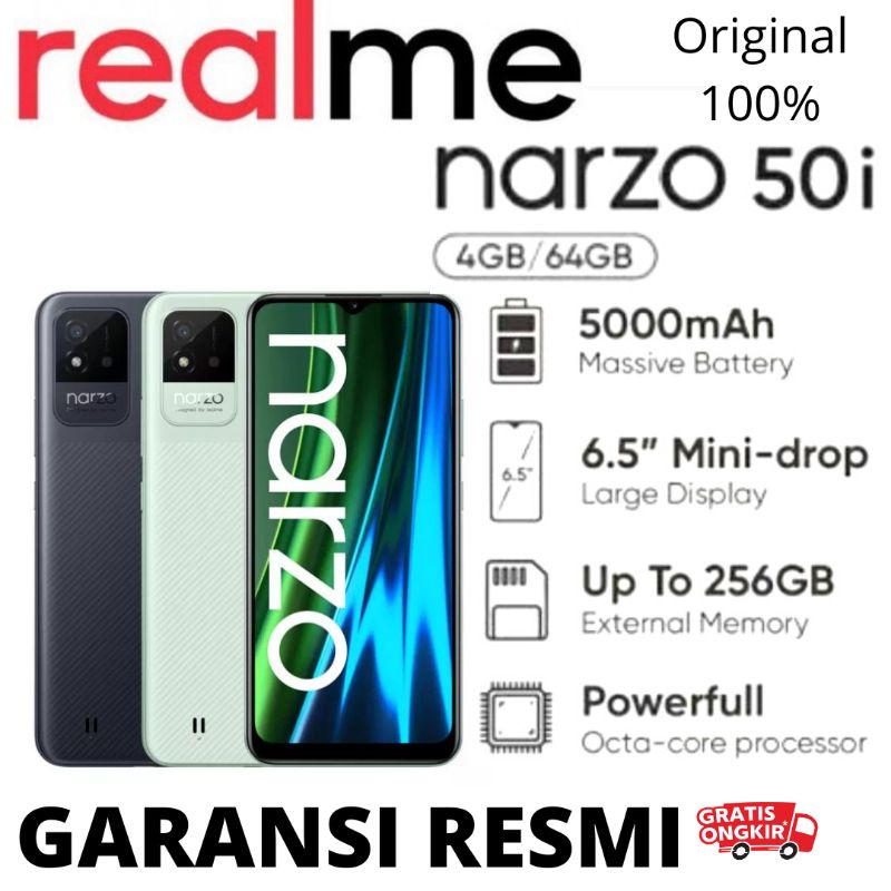 REALME NARZO 50i RAM 4/64GB GARANSI RESMI