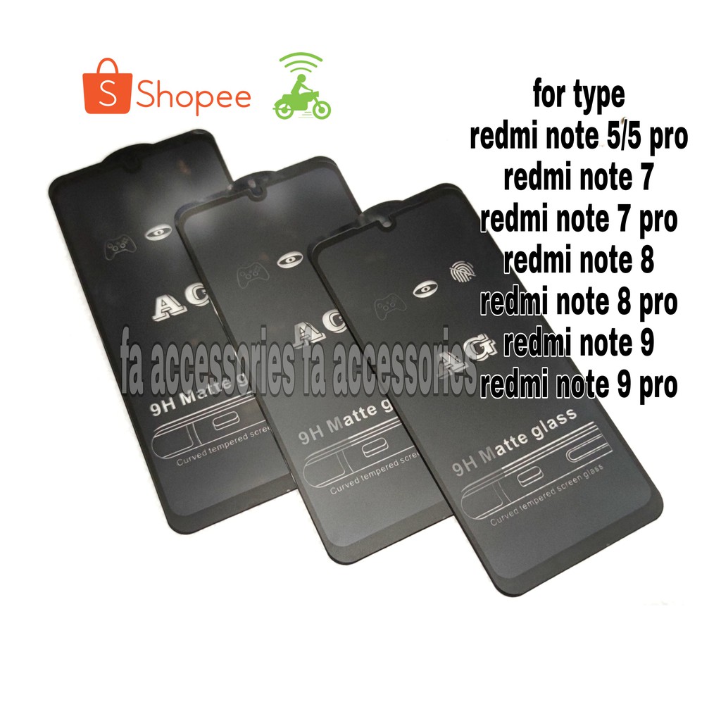 FA tempered matte glass xiaomi redmi note 4 4X 5 5PRO 7 7PRO 8 8pro 9 9PRO pro X anti gores glear