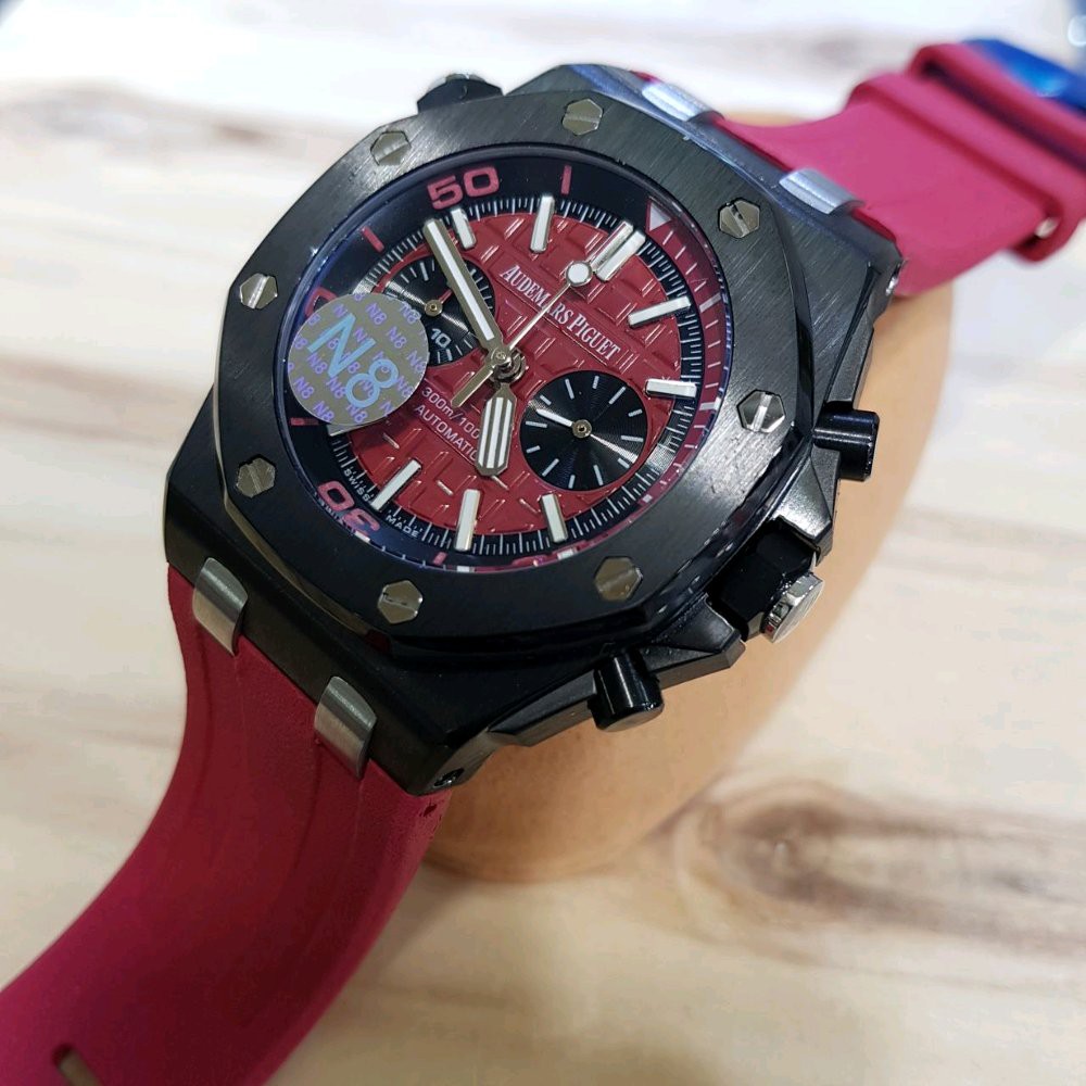 Jam Tangan Pria 4ud3maarss P1gu3t diver 300m Royal Oak Off Shore red black Premium