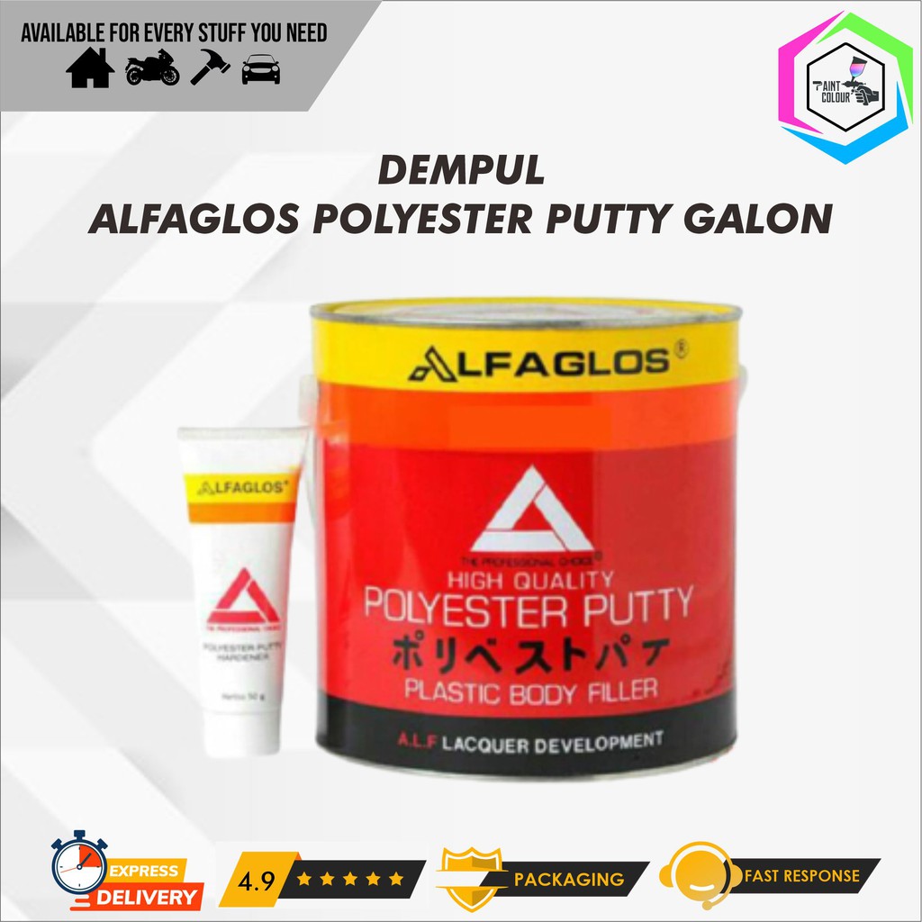 Dempul AlfaGlos Galon Mobil/Motor/Besi/Kayu