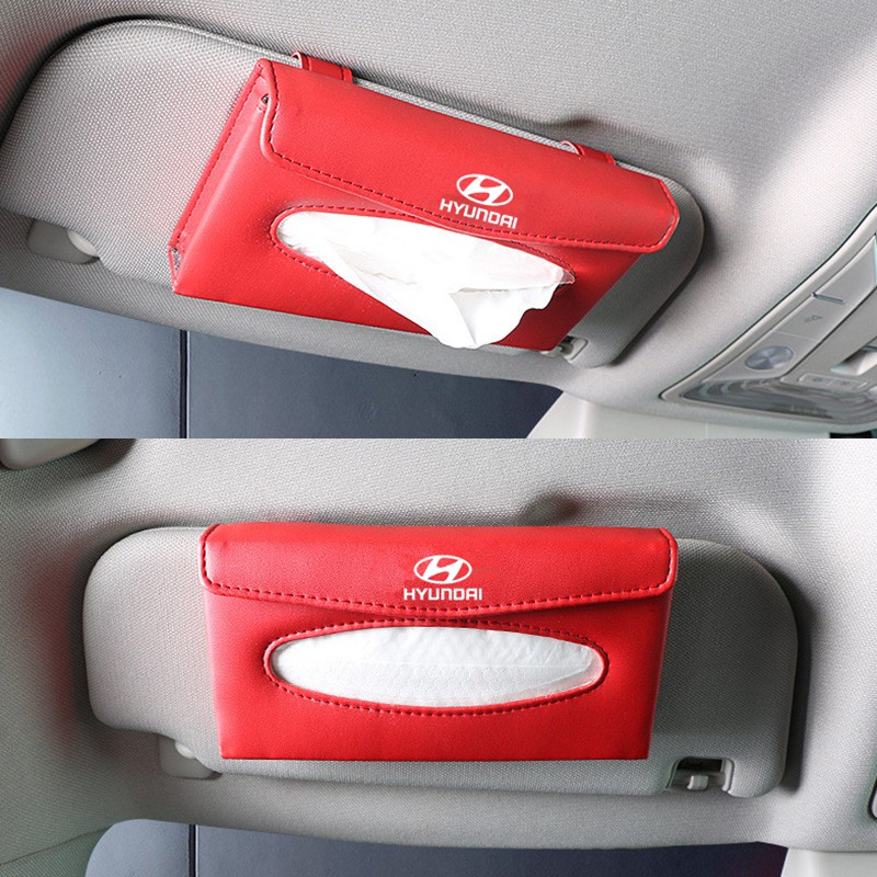 G-club Kotak Tisu Bahan Kulit Untuk Sun Visor Mobil Hyundai ix25 ix35