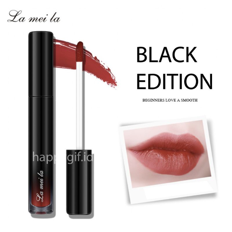 LAMEILA BLACK EDITION Lip Gloss Pelembab Lip Glaze Lipstik Cair Silky Misty