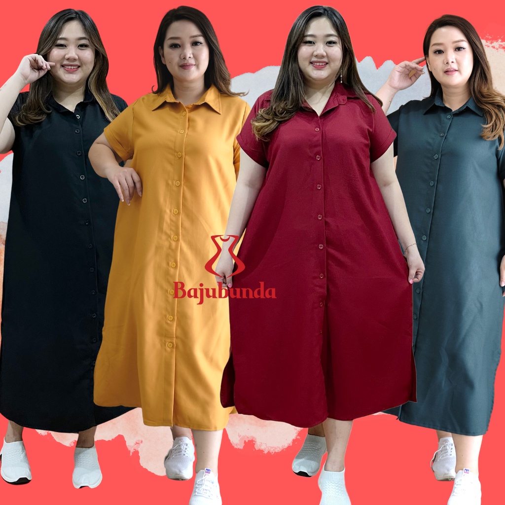 LD 120 Dress Jumbo Wanita Baju Big Size Polos PRILLY