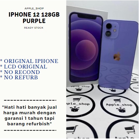 iPhone 12 128gb purple Lcd Original Mulus Original Bukan Refurbish / Rekondisi