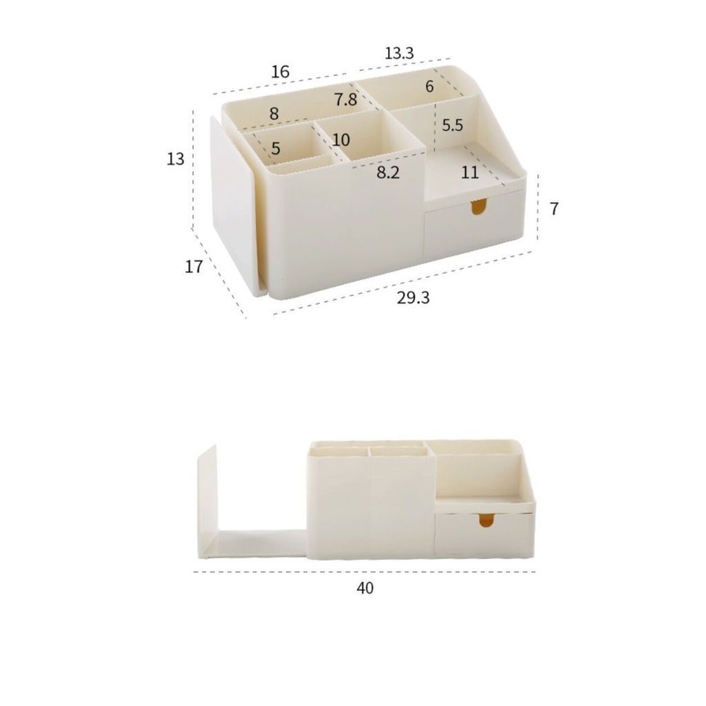 Rak Kosmetik Kotak Penyimpanan Make Up Drawer Slider Stationery box - 1161a White