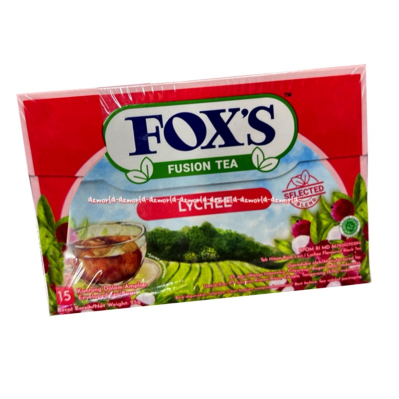 Fox Fusion Tea 15bag Lychee Mixed Berries Blacktea Teh Hitam Rasa Buah Leci Lecy Beri Fox's Fox Fusion Teh Fox