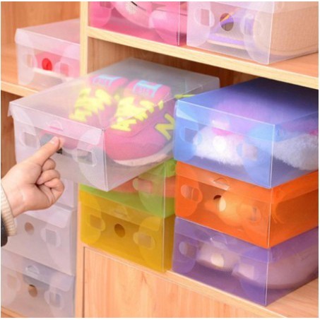 KOTAK SEPATU TRANSPARAN / SHOES BOX TEMPAT PENYIMPANAN SEPATU SANDAL