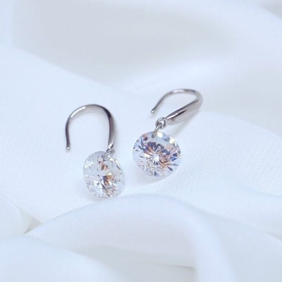 Anting Zircon Mata Satu - Giwang Sehari- hari - Giwang Perak S925 - Korean Accesorries Fashion Korea