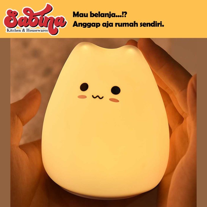 Little Cat Lampu Tidur Hias Kucing Lucu LED RGB Light Model Cute Cat