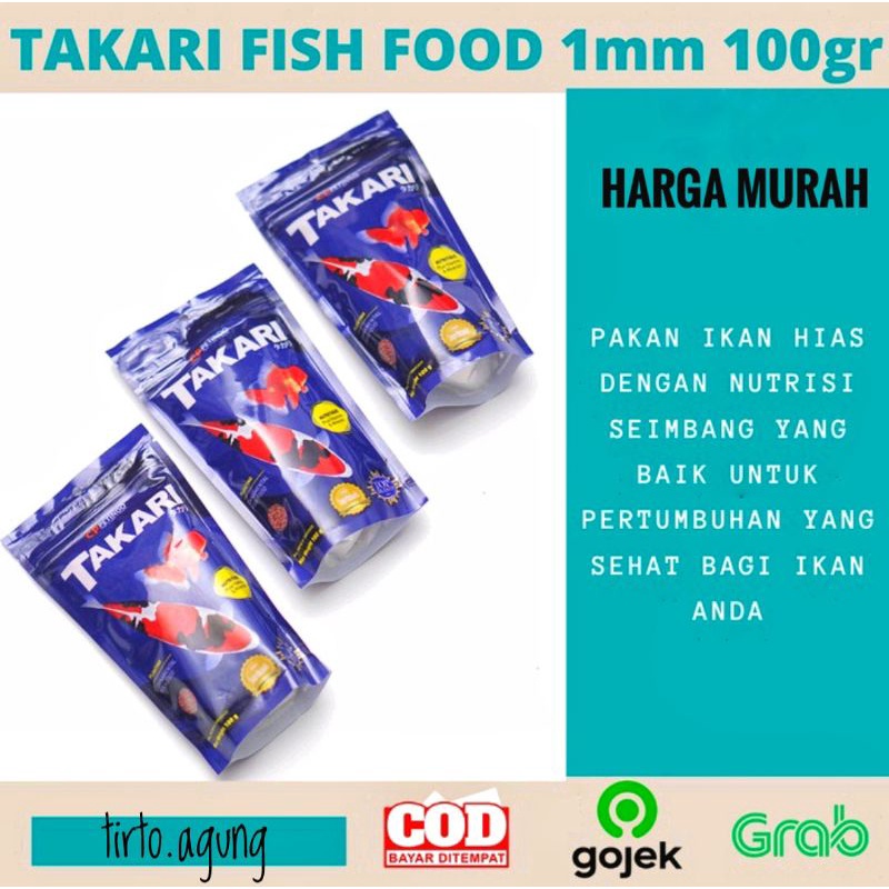 Pelet TAKARI 100G 100GRAM 100 1mm Pakan makanan ikan hias isi banyak