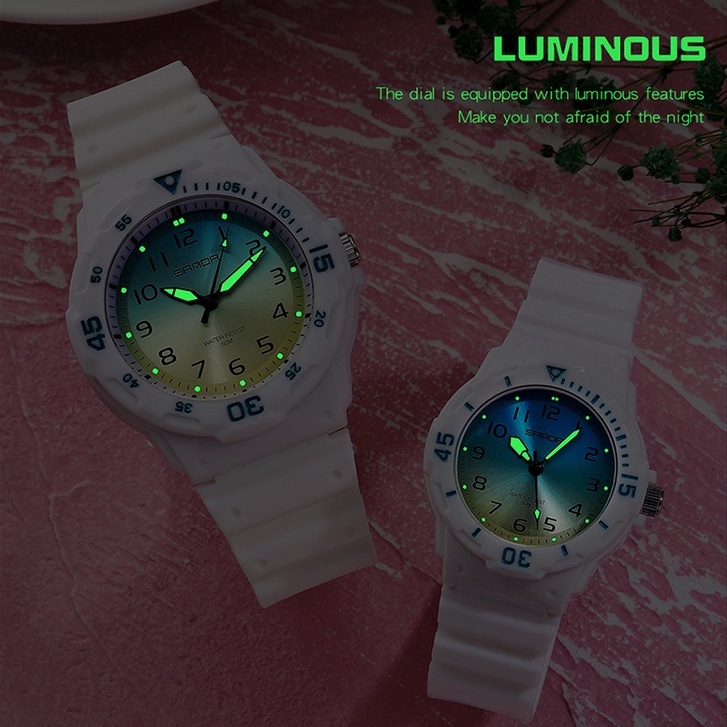 SANDA 6011 Jam Tangan Wanita Analog Tali Rubber Luminous Anti Air WATCHKITE WKOS