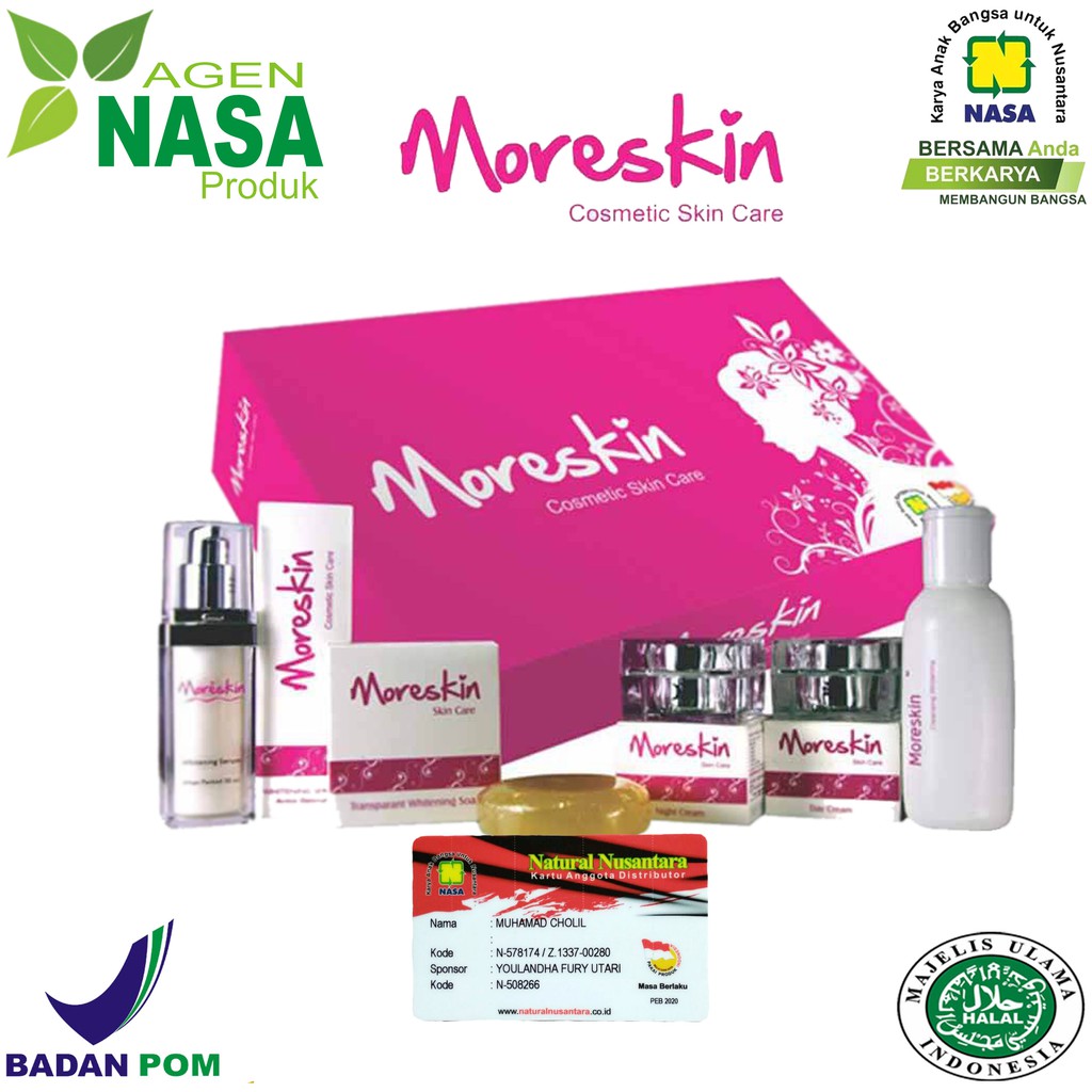 Paket Lengkap Moreskin Cosmetic Skin Care / Agen Nasa Produk