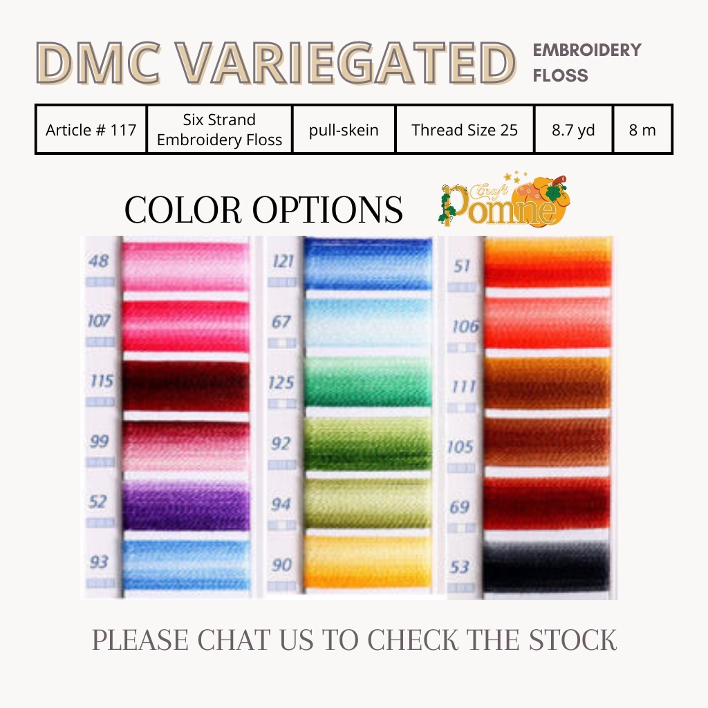 DMC EMBROIDERY FLOSS ART 117 VARIEGATED MIXED COLOR | Benang Sulam Katun DMC Gradasi