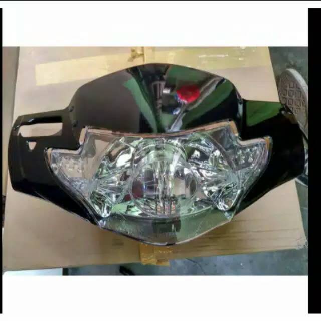BATOK KEPALA DEPAN PLUS REFLEKTOR SUPRA X 125 LAMA WARNA HITAM 2006 NON VISOR