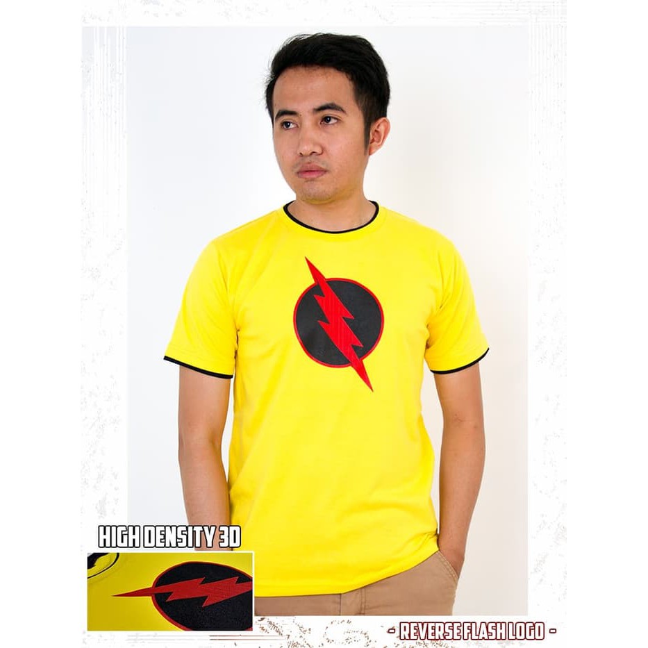 KAOS BAJU T SHIRT TSHIRT CUSTOM SABLON PRINTING Reverse Flash3D High Density 3D ( timbul)