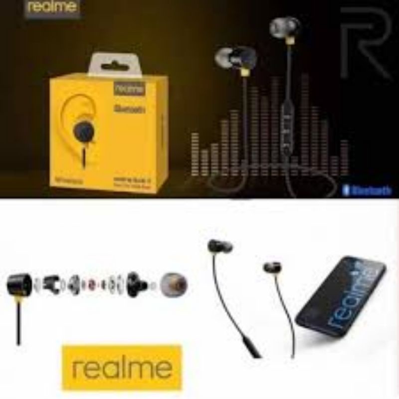 HEADSET BLUETOOTH REALME MAGNETIC sport Earphone wireless bluetooth extra bass