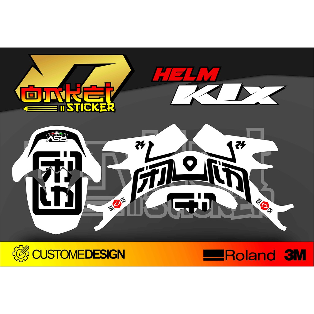 DECAL STICKER HELM KLX ORCA
