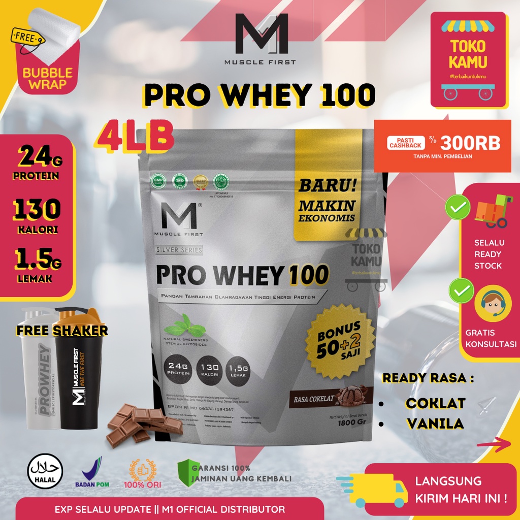 Jual MUSCLE FIRST PRO WHEY 100 4 LBS M1 PROWHEY 4LBS 50 SERVINGS 52 ...