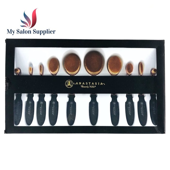 Kuas Make Up Brush Set Oval isi 10 Merk