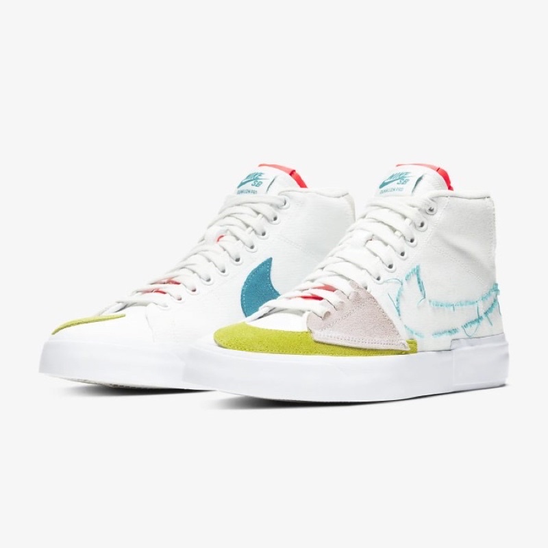 NIKE SB ZOOM BLAZER MID EDGE HACK PACK SUMMIT WHITE ORACLE AQUA ORIGINAL
