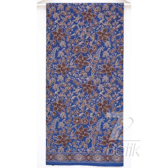 KAIN BATIK PREMIUM Bahan Katun Motif Kembang Setaman Warna Biru Blue 727400 Cap 72 Jarik Jarit Samping Kebat Panjang Batik Katun Modern Premium Bahan Seragam Batik Pernikahan Kantor Keluarga Murah Kamen Jadi Batik Bali Lembaran