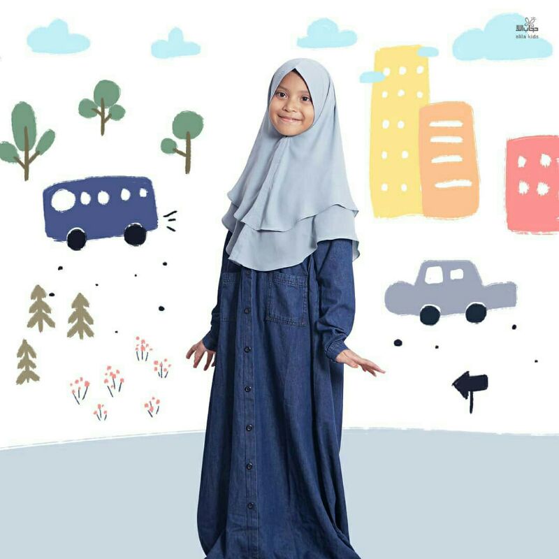 Gamis Denim Kids - Hijab Alila