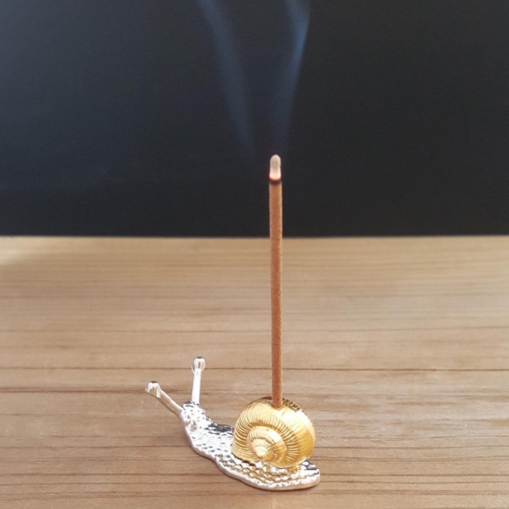 [Elegan] Set Tempat Dupa Zinc Alloy Daun Hadiah Ash Catcher Keong Budha Perlengkapan Pedupaan