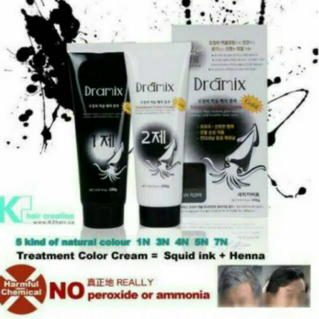 Dramix pewarna rambut alami korea original