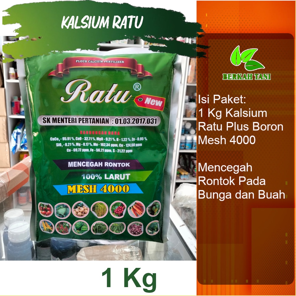 Kalsium Ratu 1 Kg Mesh 4000 Pencegah Rontok Bunga Buah Daun