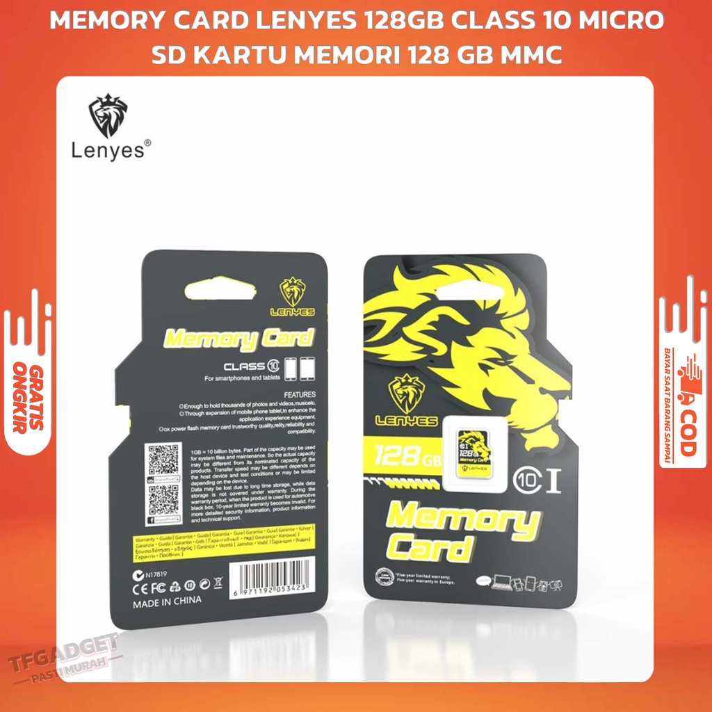MEMORY CARD LENYES 128GB CLASS 10 MICRO SD KARTU MEMORI 128 GB MMC