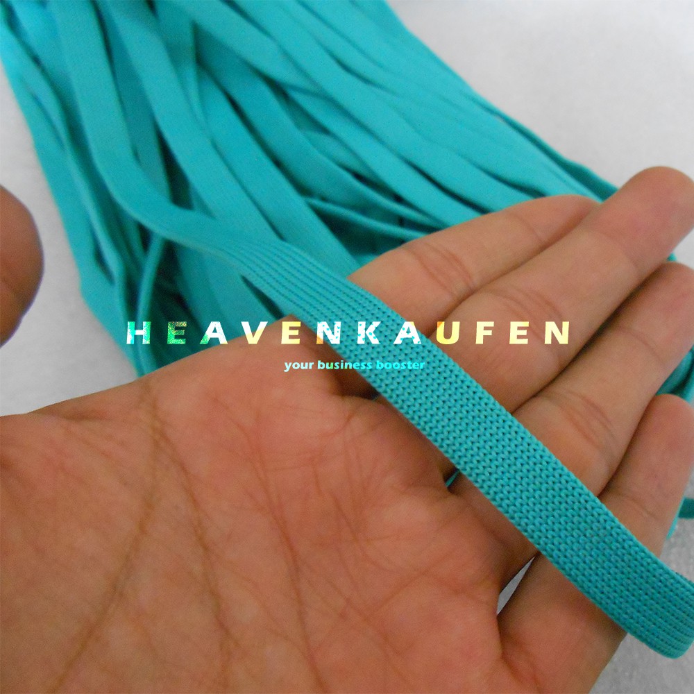 Tali Lebar 1 cm Warna Hijau Tosca Untuk Tali Jaket Hoodie Lanyard Jumper Dll Harga Per Meter