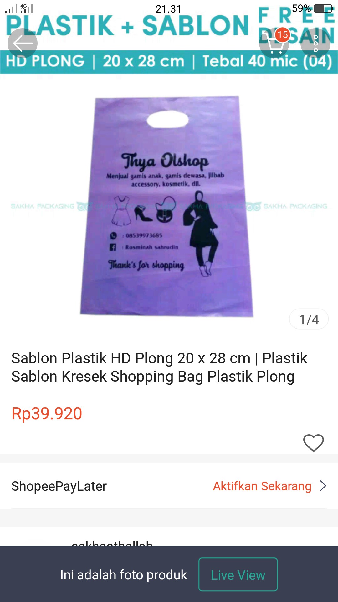 Sablon Plastik Hd Plong 20 X 28 Cm | Plastik Sablon Kresek Shopping Bag Plastik Plong