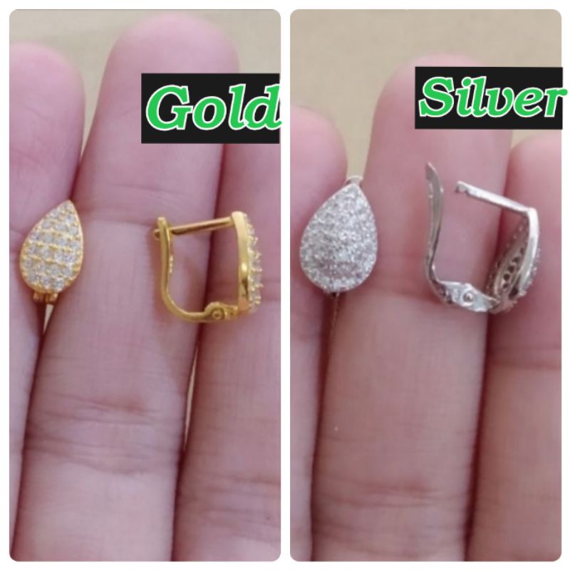 ANTING JEPIT DEWASA PERAK 925 LAPIS MAS DAN SILVER