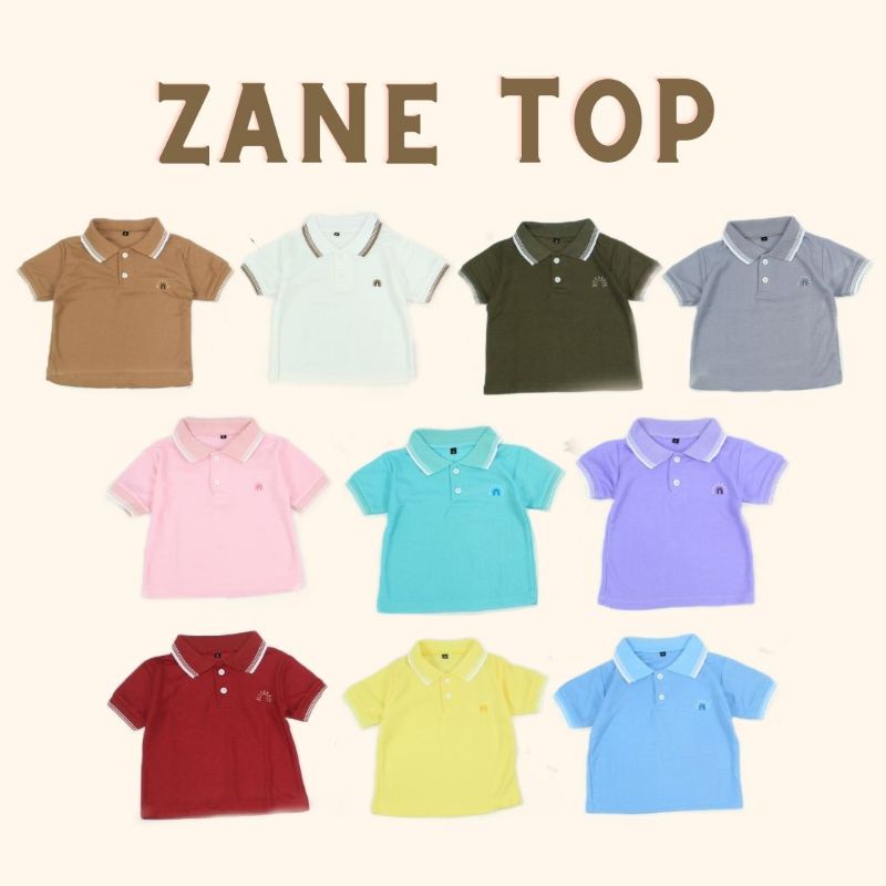 ZANE TOP - Promo 10.10 Kaos Polo Anak Kemeja Kerah Kids Wangki Cewek Cowo Perempuan Laki Katun Lucu Murah 1-6 Th