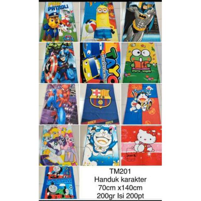 HANDUK KARAKTER LEBAR 70 X 145 LUCU BESAR MOTIF  KARTUN 