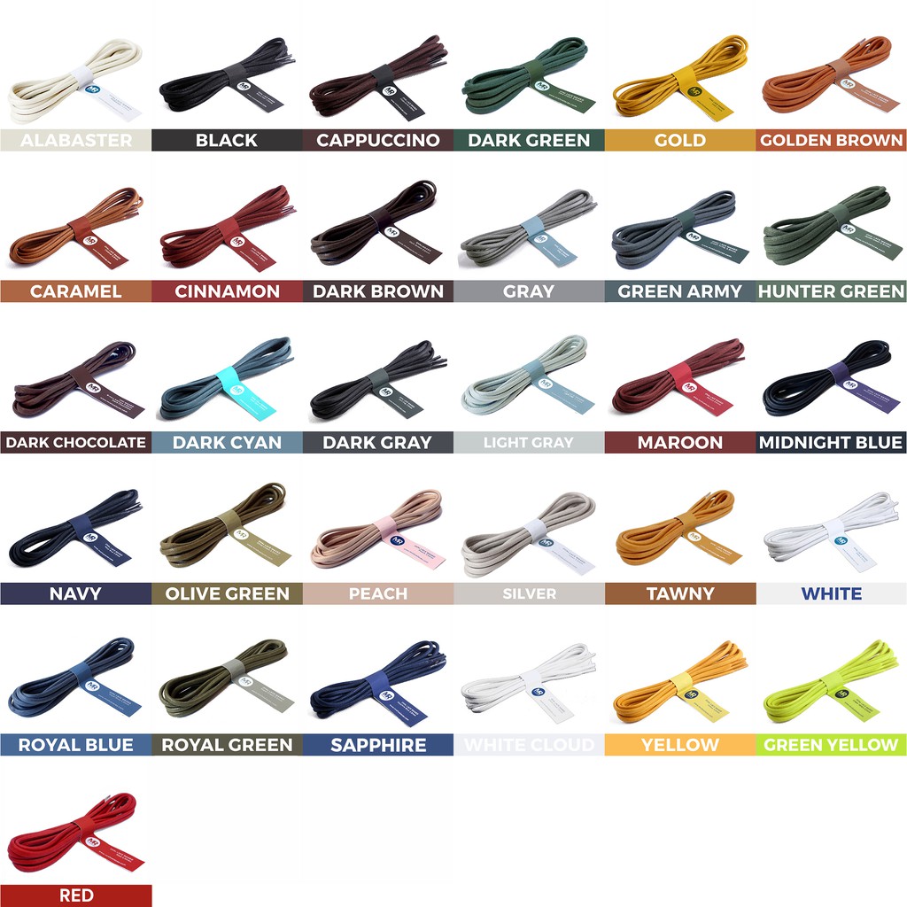 Paket Tali Sepatu Oval 2-3mm Isi 6 Pasang (Ultimate Box)