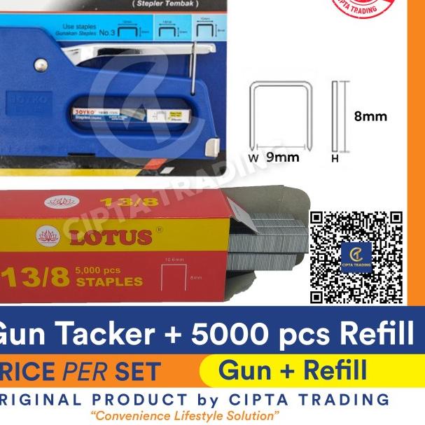 

➵ stapler - Joyko - Gun Tacker GT-700 + Staples 13/8 Lotus - standard ✲
