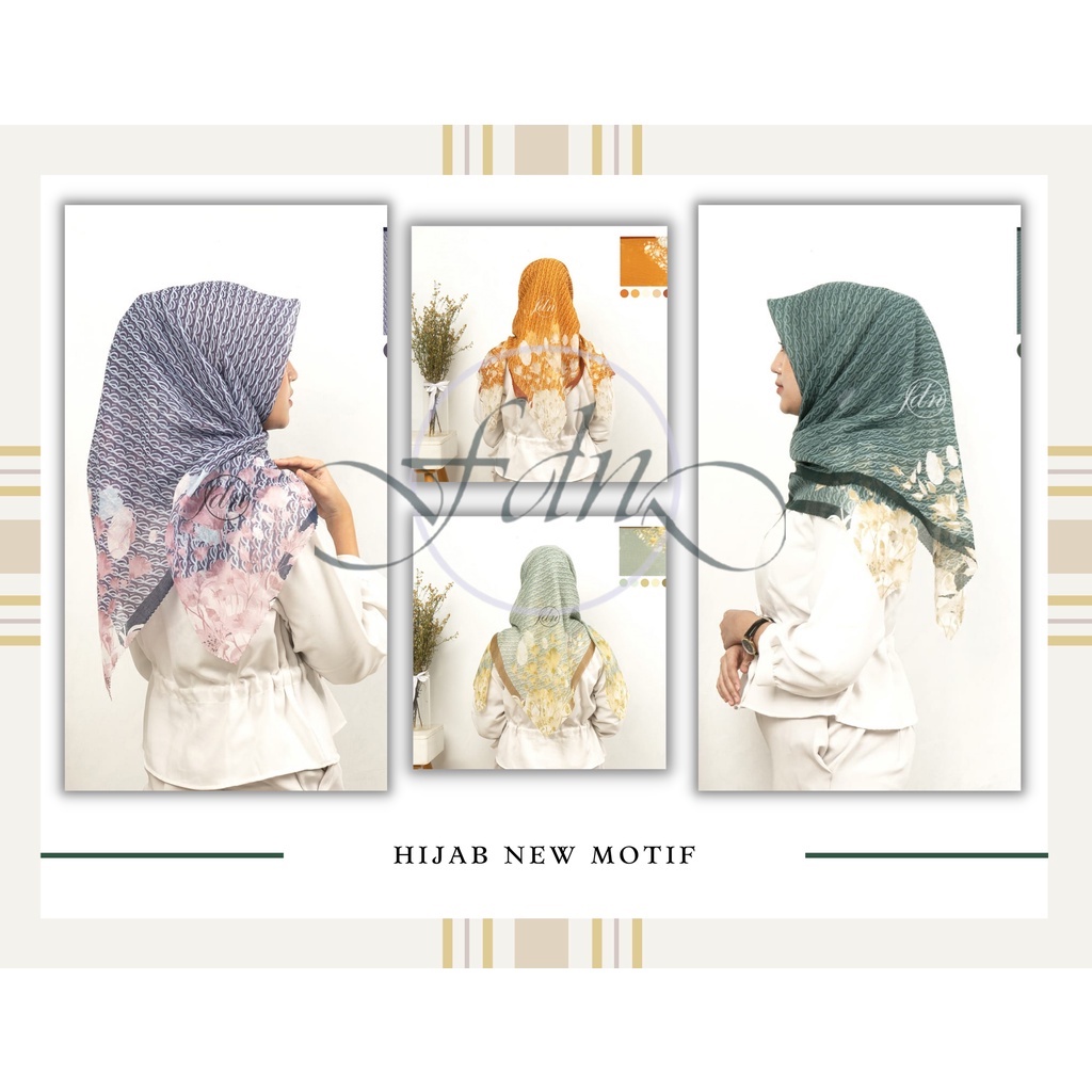 COD Jilbab Segi Empat Voal Motif Art Premium FDN, Hijab Segi Empat Motip Lasercut Harga Grosir