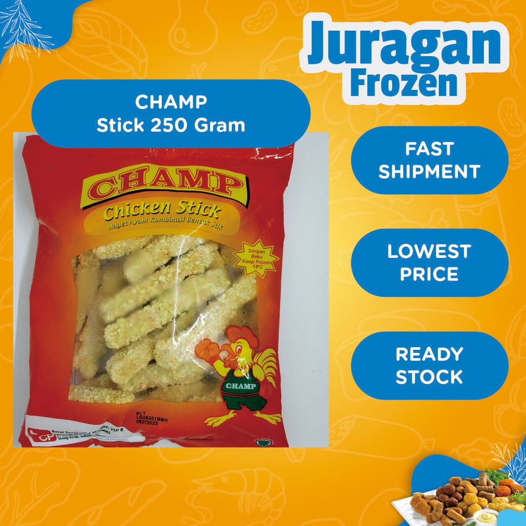 

Champ Chicken Stick 250 Gram Frozen Food Nugget Ayam