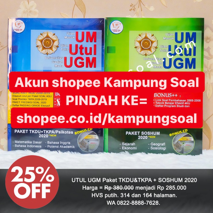 Soal Utul Ugm Paket Tkdu Tkpa Soshum 2020 Shopee Indonesia