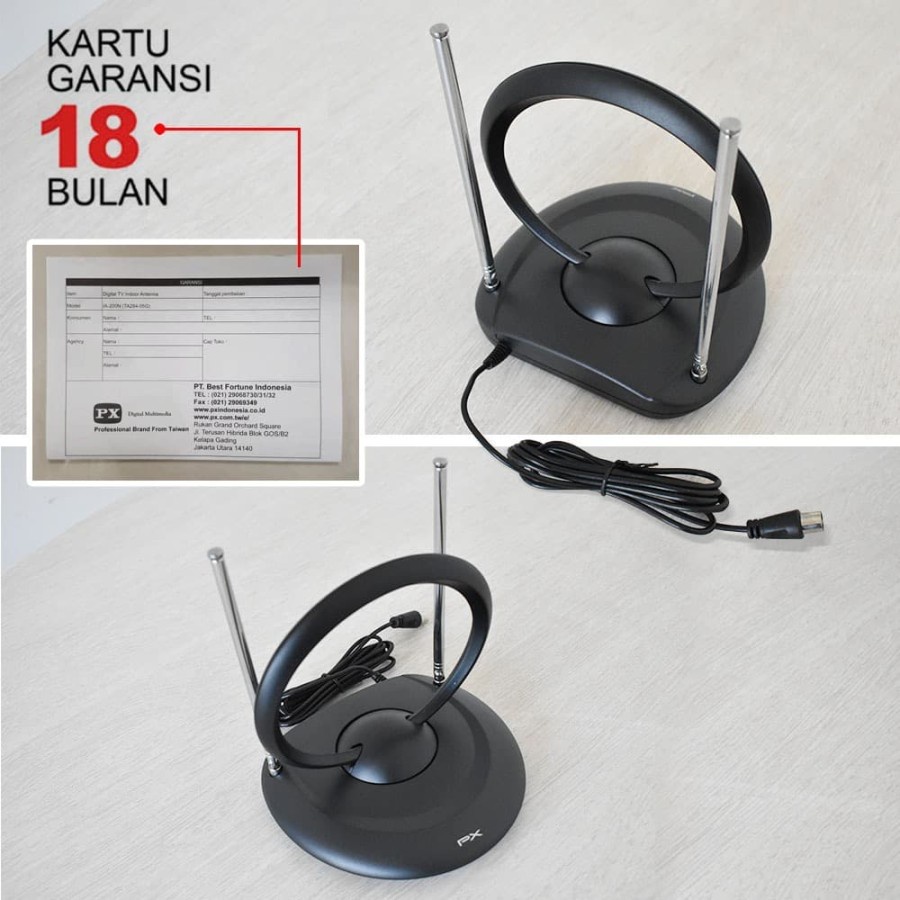 Antena TV PX IA-200N Indoor Analog Digital TV DVB-T2 (Garansi 18 bulan)