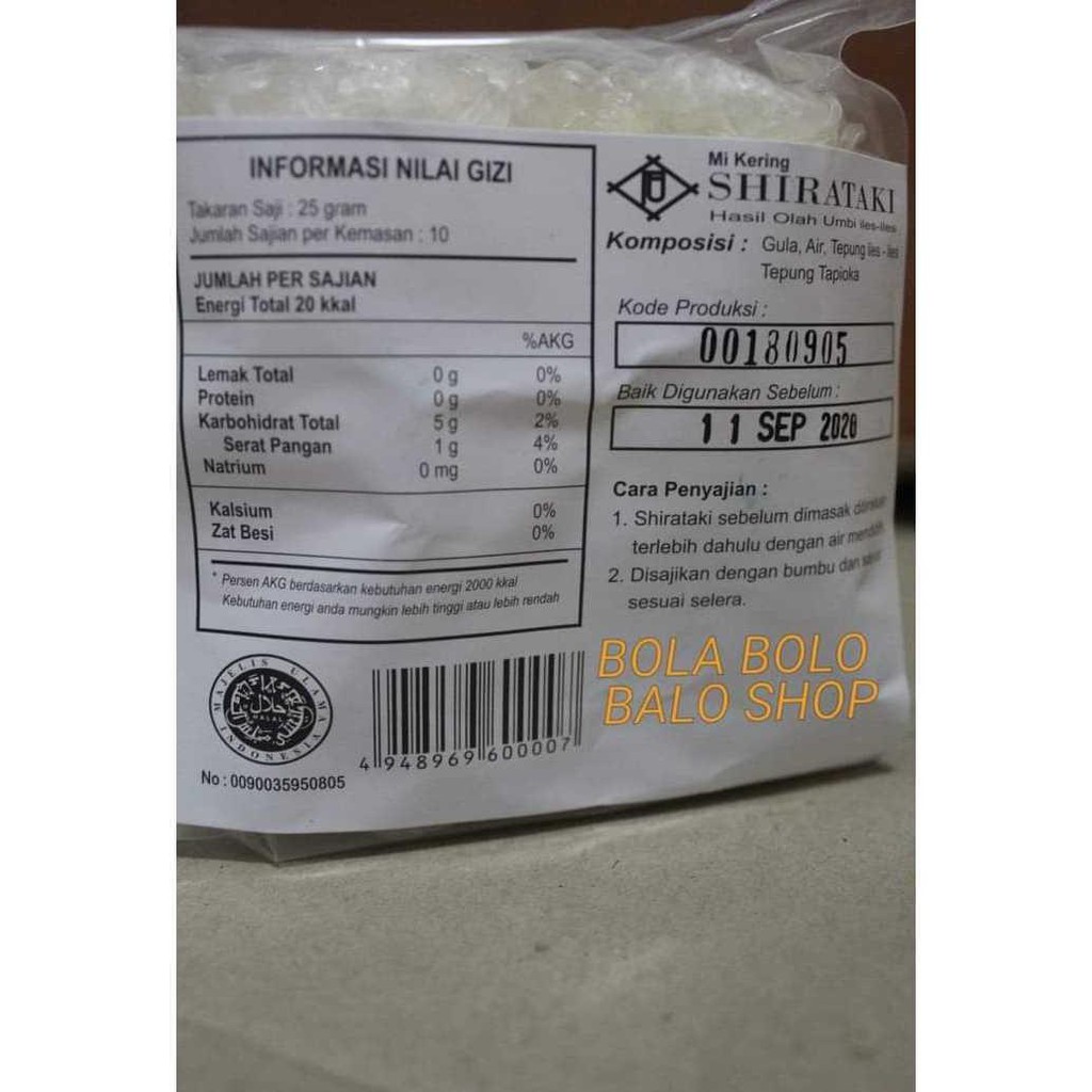 

Dry Shirataki - Mie Kering Shirataki - Diet Keto 250G (Debm) J-Bola Berkualitas