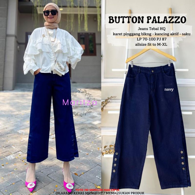 BUTTON PANTS BY MARITZA / CELANA JEANS WANITA MUSLIMAH / Baggy jeans premium