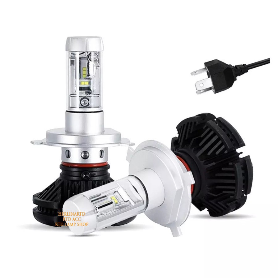 Lampu Led mobil X3 H4 3 Warna 50 watt