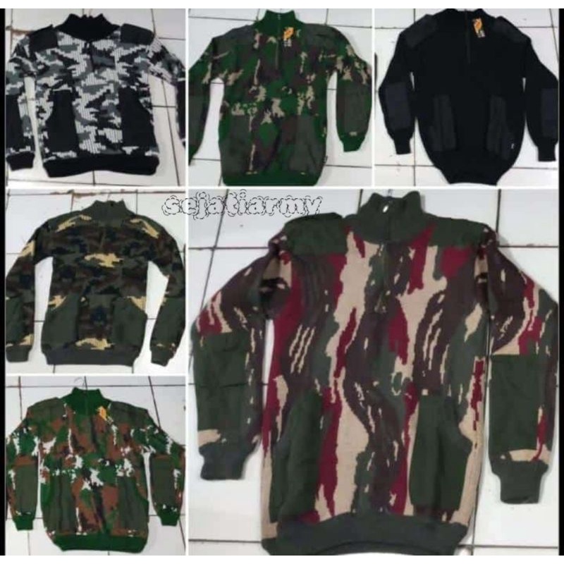 switer anak rajut loreng/switer loreng anak/switer anak tni polri