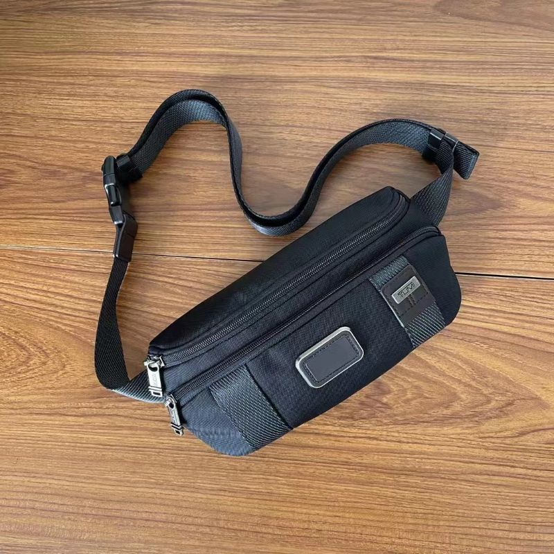 tas tumi alpha bravo milton belt bag branded mirror selempang sling bag hitam ballistic nylon